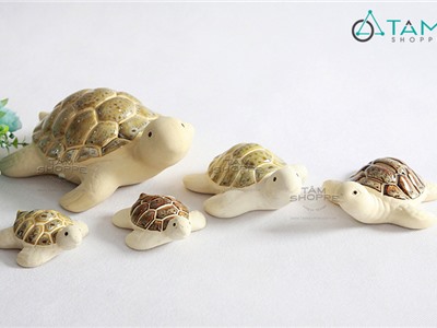 Tượng rùa gốm mình trắng nhiều cỡ TCV-RUA-02